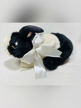 11” 2009 Kids of America Black White Plush Bunny Rabbit Plush